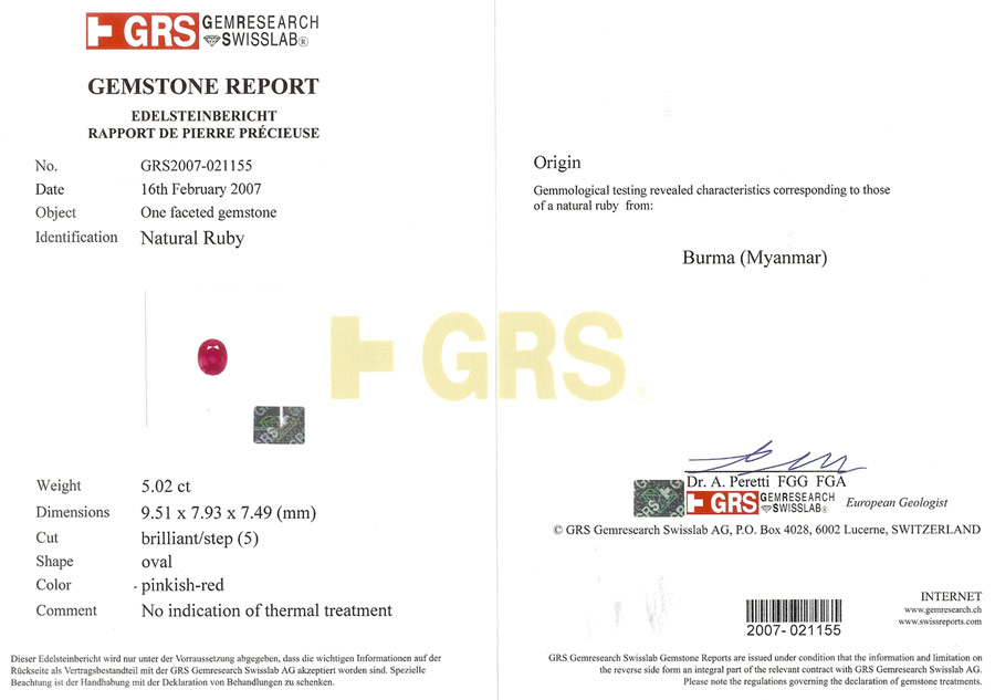GRS Certificate GRS Certificate