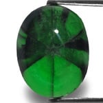 9.86-Carat Royal Green Oval-Cut Trapiche Emerald from Muzo